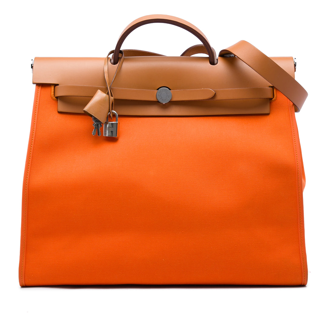 Hermès Sac à main Herbag Zippé 39 Orange – vue principale – GABY PARIS