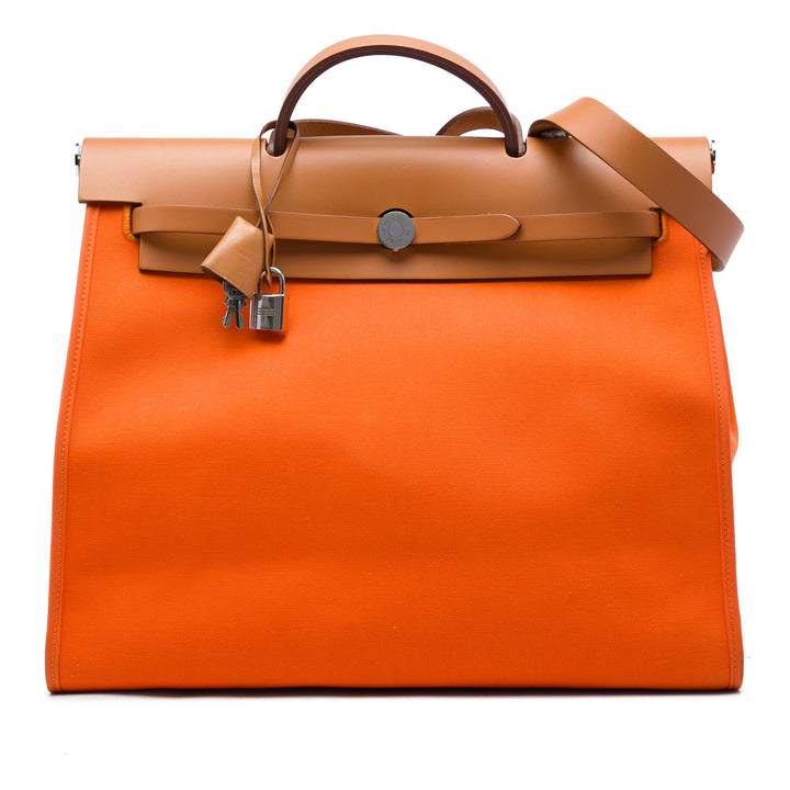 Hermès Sac à main Herbag Zippé 39 Orange – vue principale – GABY PARIS
