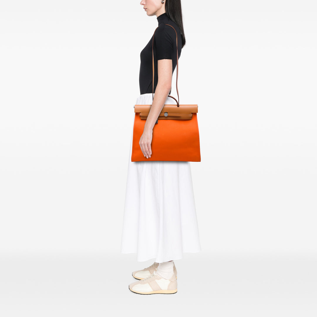 Hermès Sac à main Herbag Zippé 39 Orange – vue 5 – GABY PARIS
