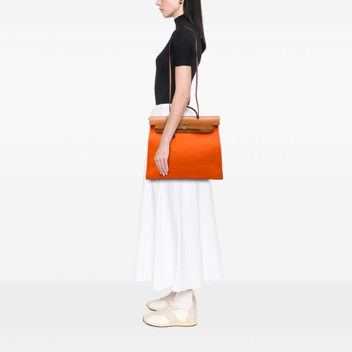 Hermès Sac à main Herbag Zippé 39 Orange – vue 5 – GABY PARIS