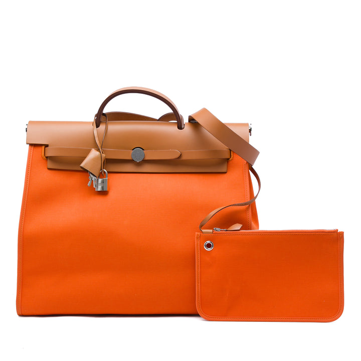 Hermès Sac à main Herbag Zippé 39 Orange – vue 6 – GABY PARIS