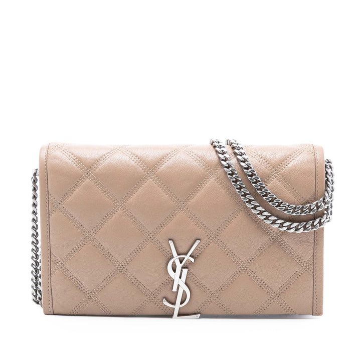 Saint Laurent Matelassé Diamond Cuir d’agneau Becky Wallet on Chain