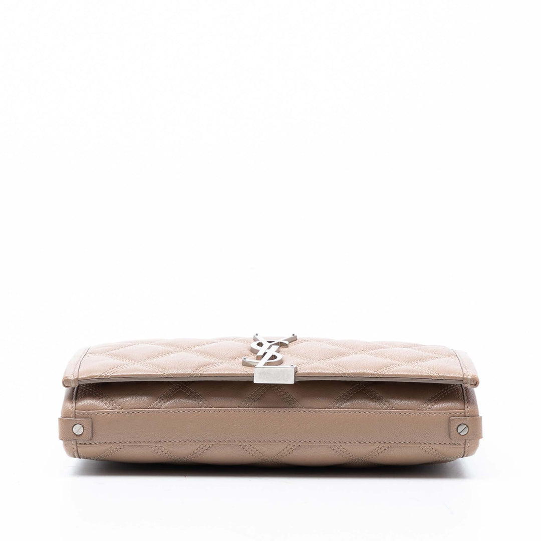 Saint Laurent Matelassé Diamond Cuir d’agneau Becky Wallet on Chain