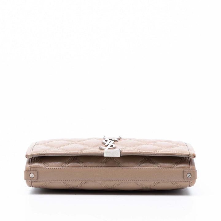 Saint Laurent Matelassé Diamond Cuir d’agneau Becky Wallet on Chain