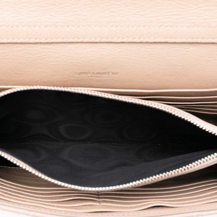 Saint Laurent Matelassé Diamond Cuir d’agneau Becky Wallet on Chain