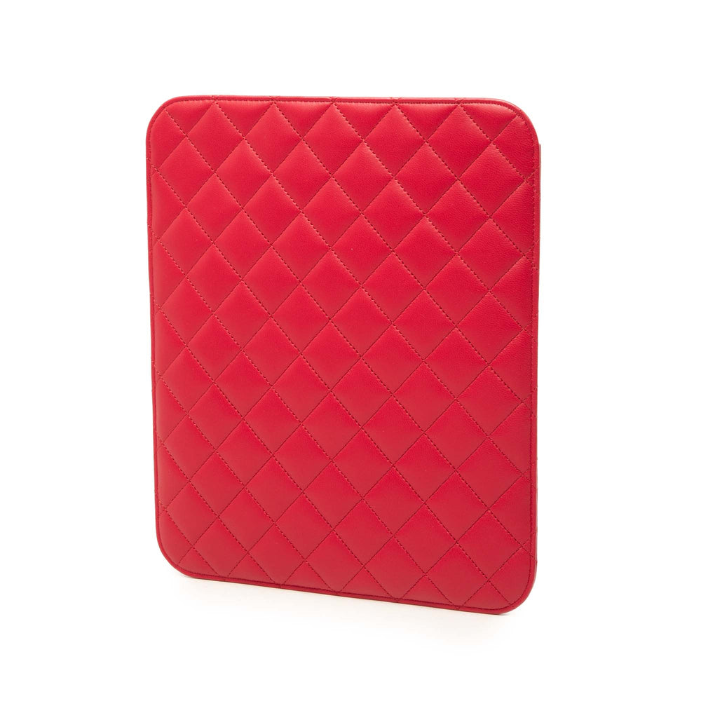 Chanel Étui CC Matelassé Ipad Cuir d'agneau Rouge – vue 2 – GABY PARIS