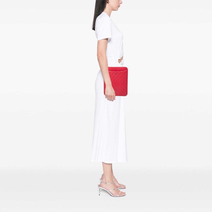 Chanel Étui CC Matelassé Ipad Cuir d'agneau Rouge – vue 6 – GABY PARIS