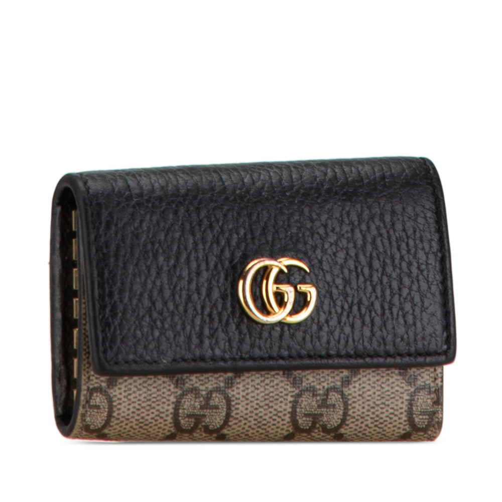 Gucci GG Supreme Marmont 6 Key Holder Case Brown - GABY PARIS