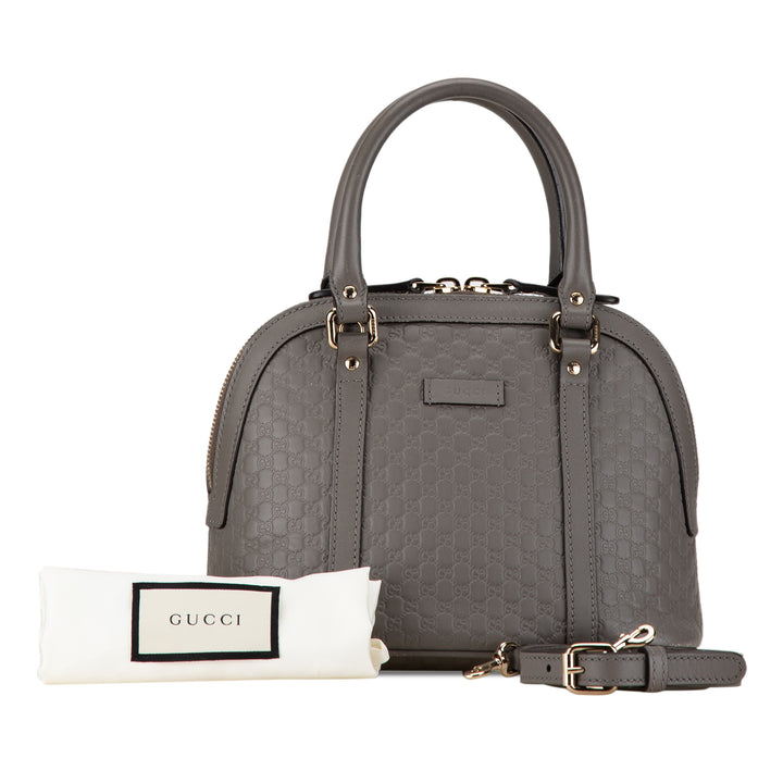 Mini Microguccissima Dome Satchel Gray - Gaby Paris