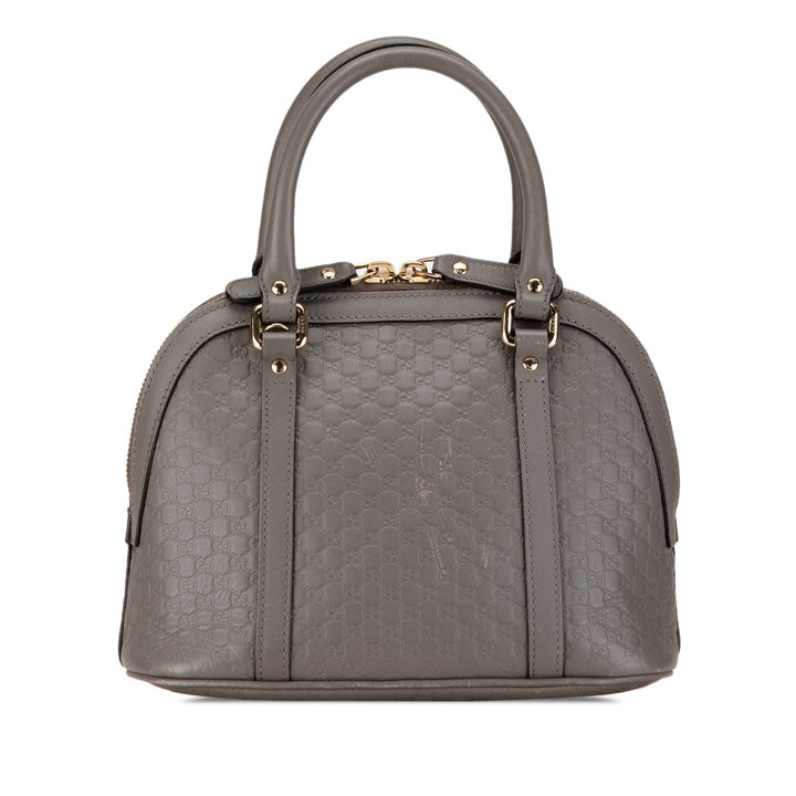 Mini Microguccissima Dome Satchel Gray - Gaby Paris