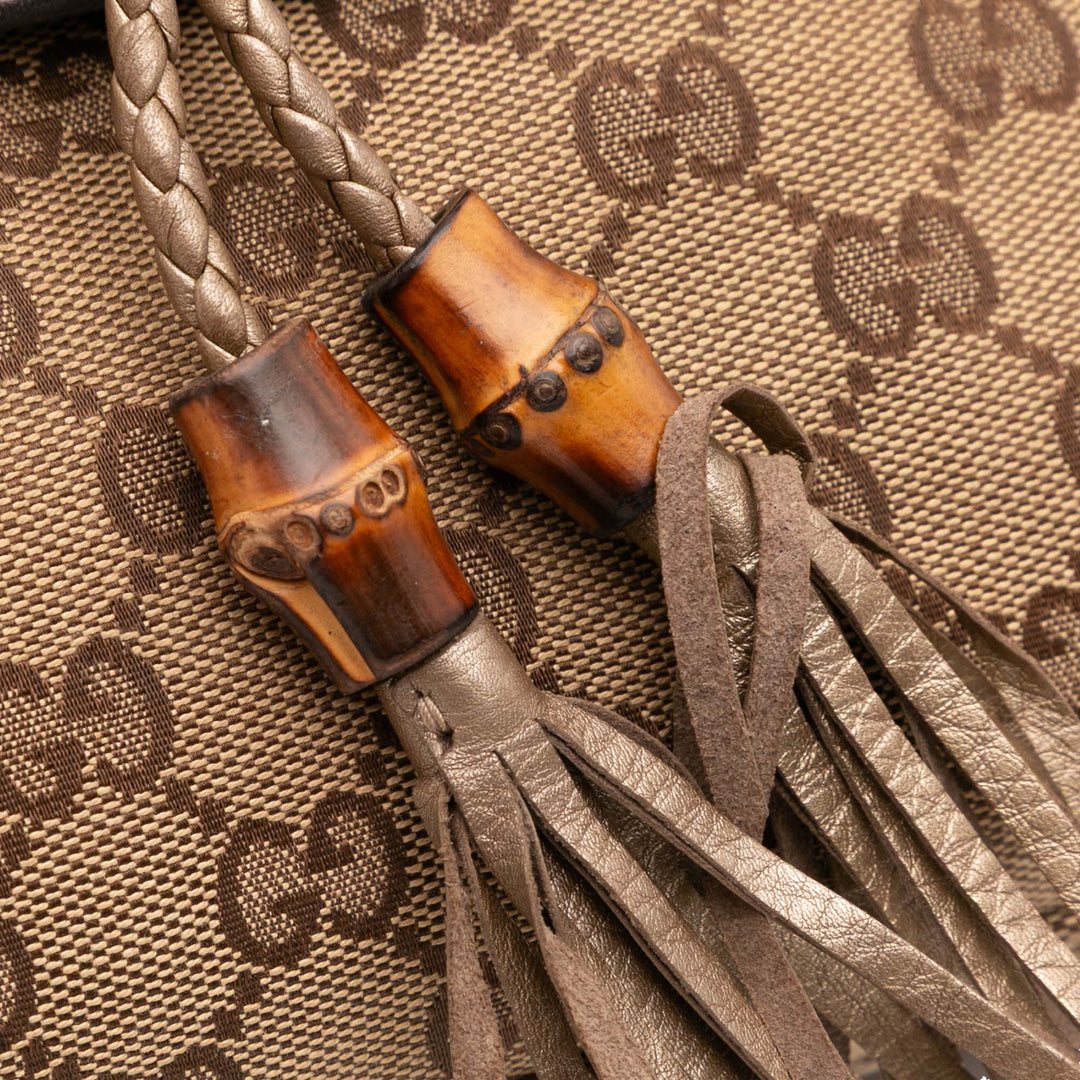 Gucci GG Toile Bella Flap Sac cartable Marron