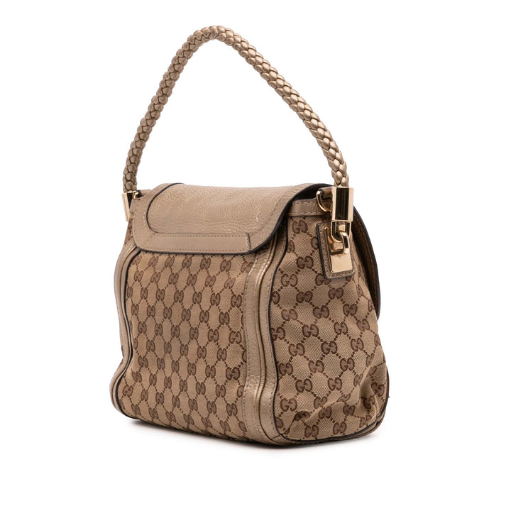 Gucci GG Toile Bella Flap Sac cartable Marron