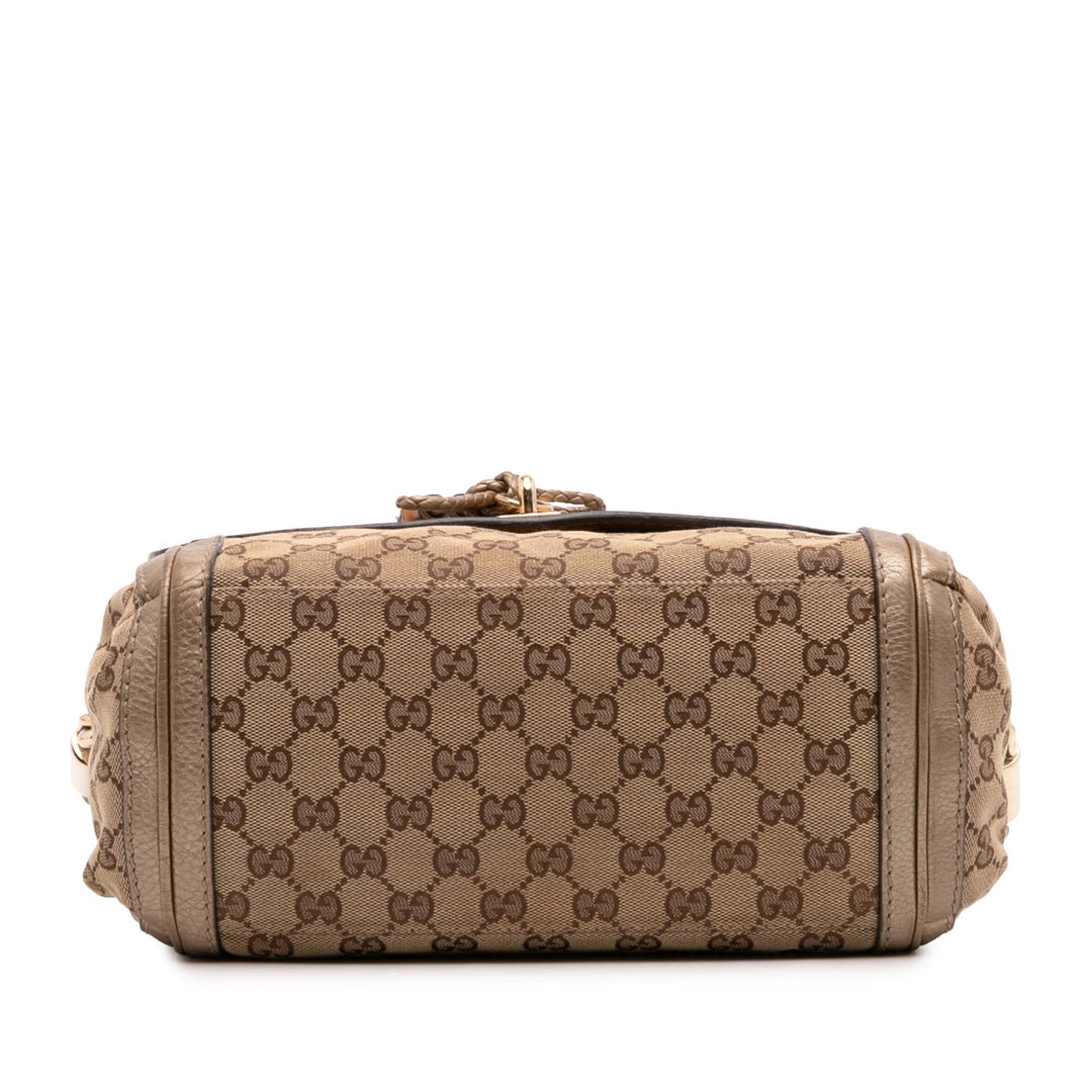 Gucci GG Toile Bella Flap Sac cartable Marron