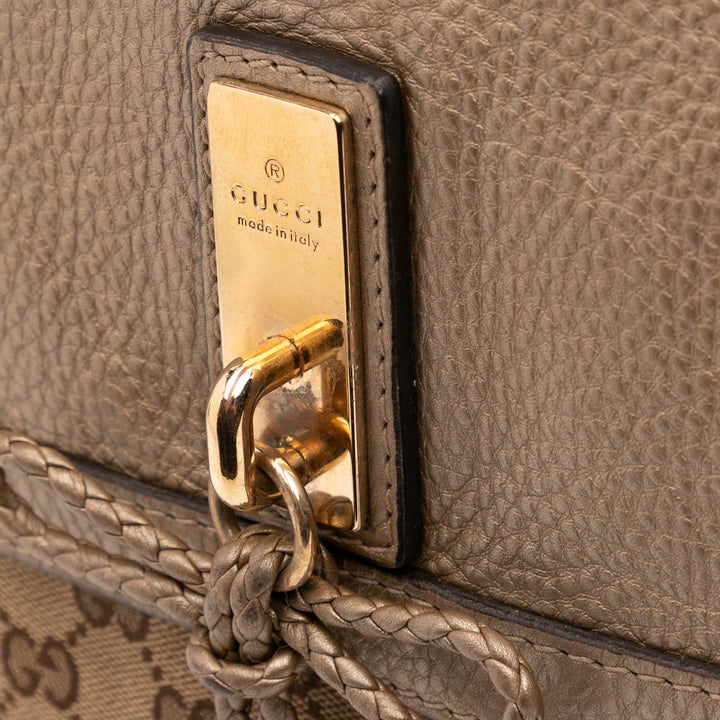 Gucci GG Toile Bella Flap Sac cartable Marron