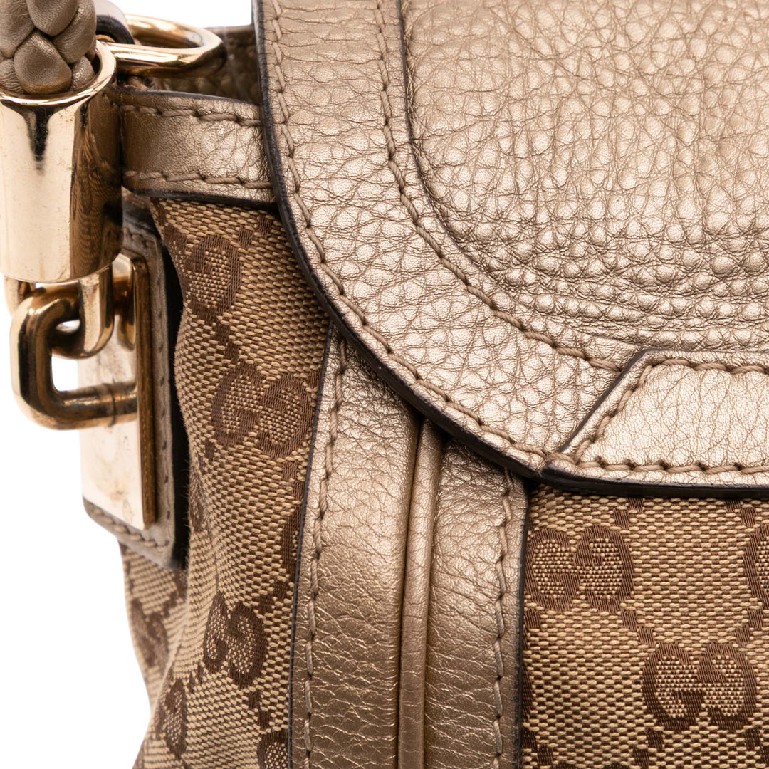 Gucci GG Toile Bella Flap Sac cartable Marron