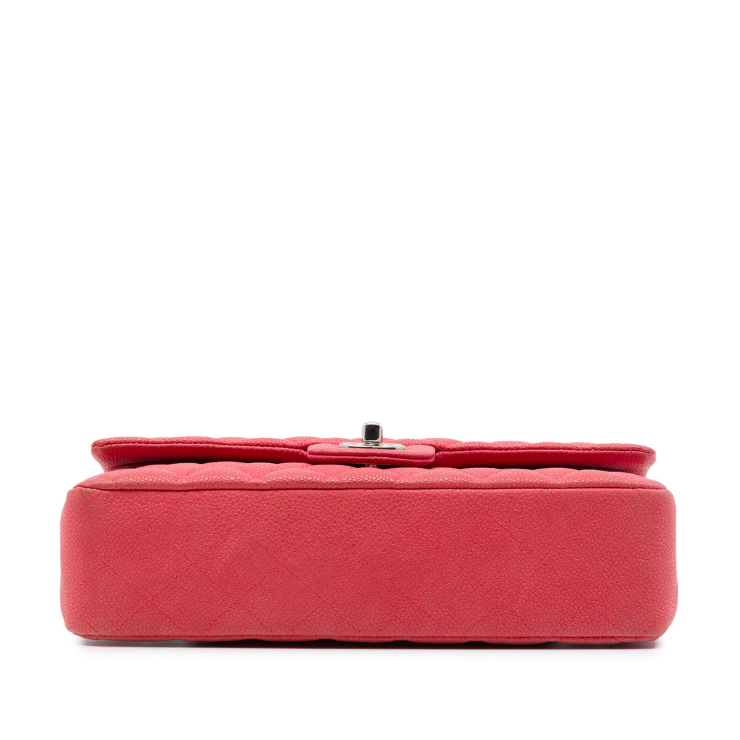 Classic Double rabat Moyen Cuir caviar Rouge