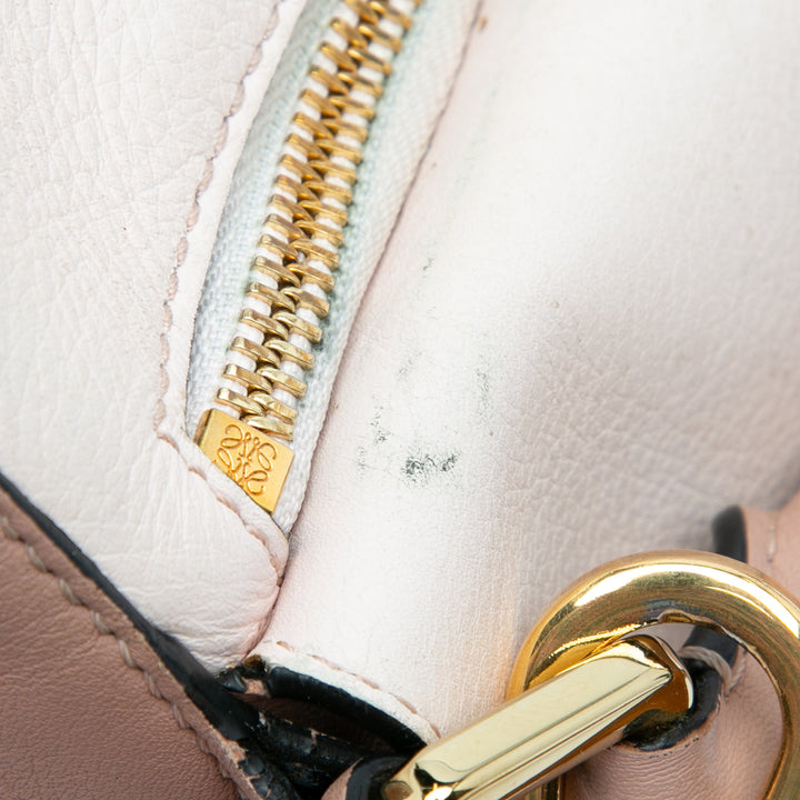 LOEWE Small Tricolor Cuir de veau and Daim Puzzle Sac cartable Marron