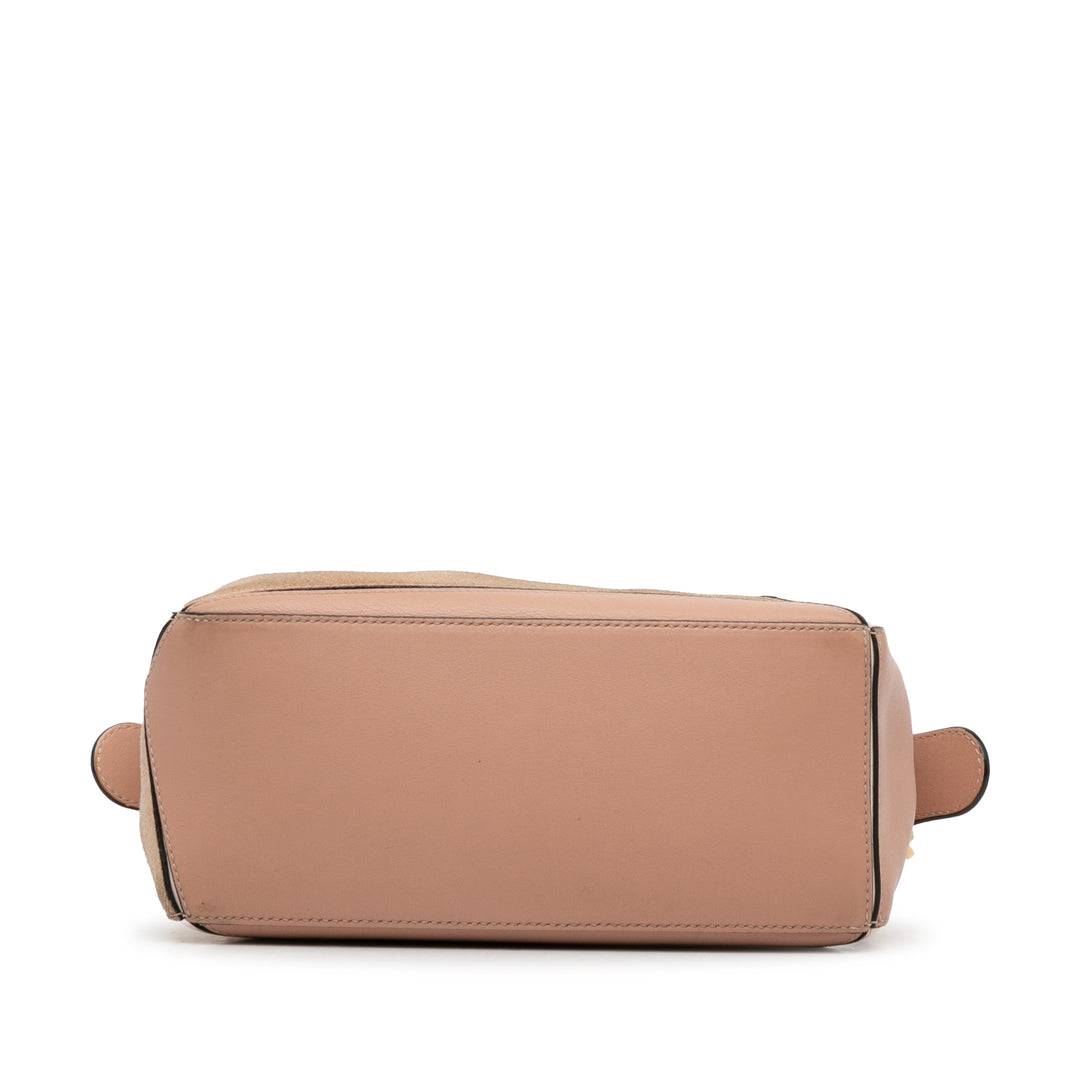 LOEWE Small Tricolor Cuir de veau and Daim Puzzle Sac cartable Marron