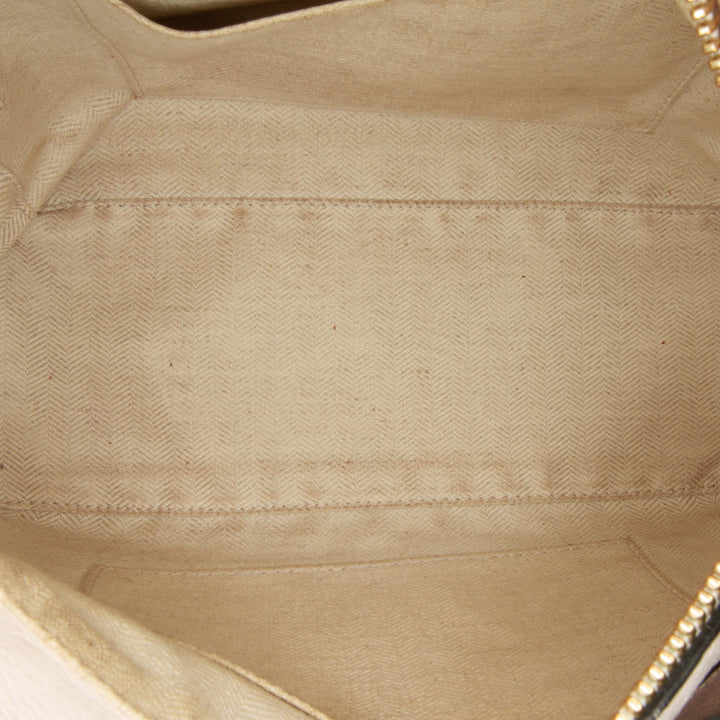 LOEWE Small Tricolor Cuir de veau and Daim Puzzle Sac cartable Marron