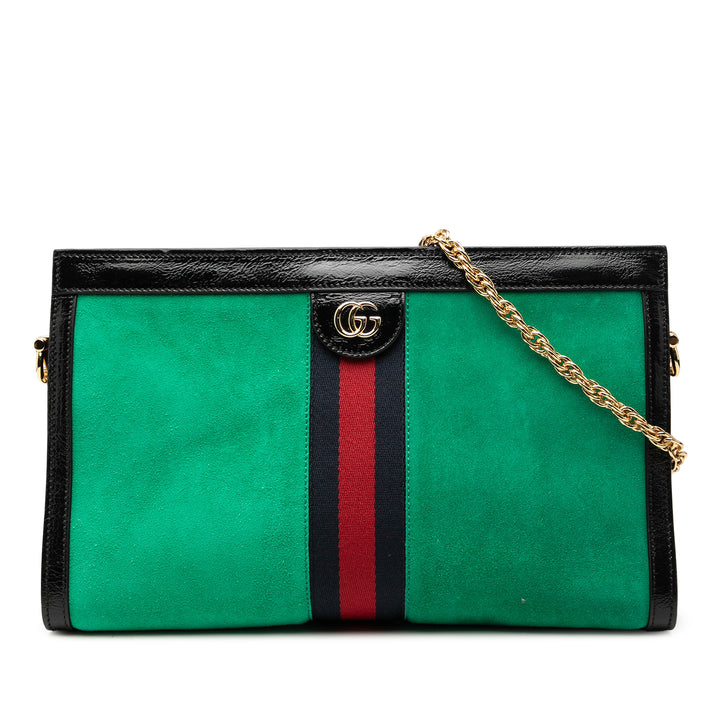 Gucci Medium Daim Web Ophidia Chain Sac bandoulière