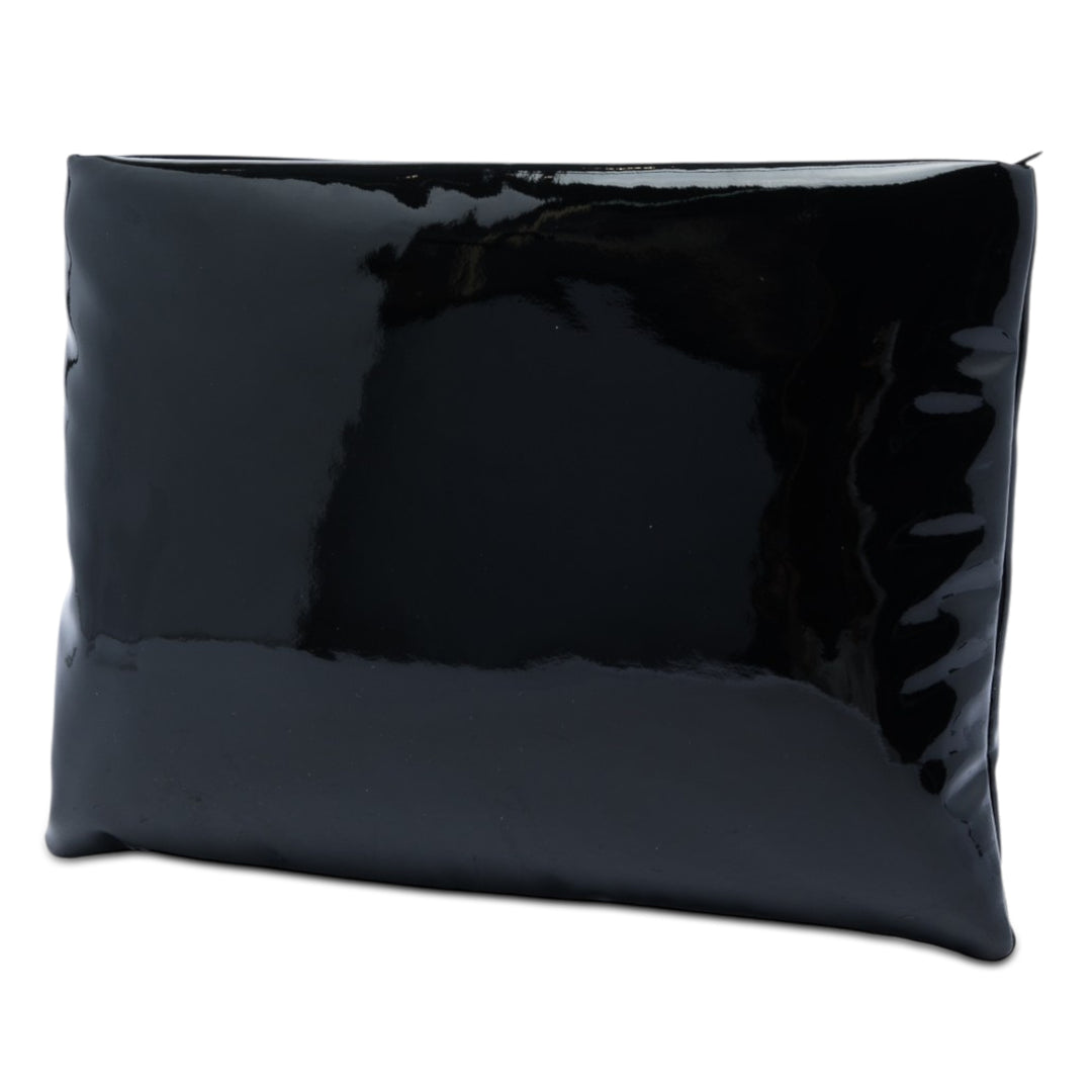 Saint Laurent Large Cuir verni Puffy Pochette