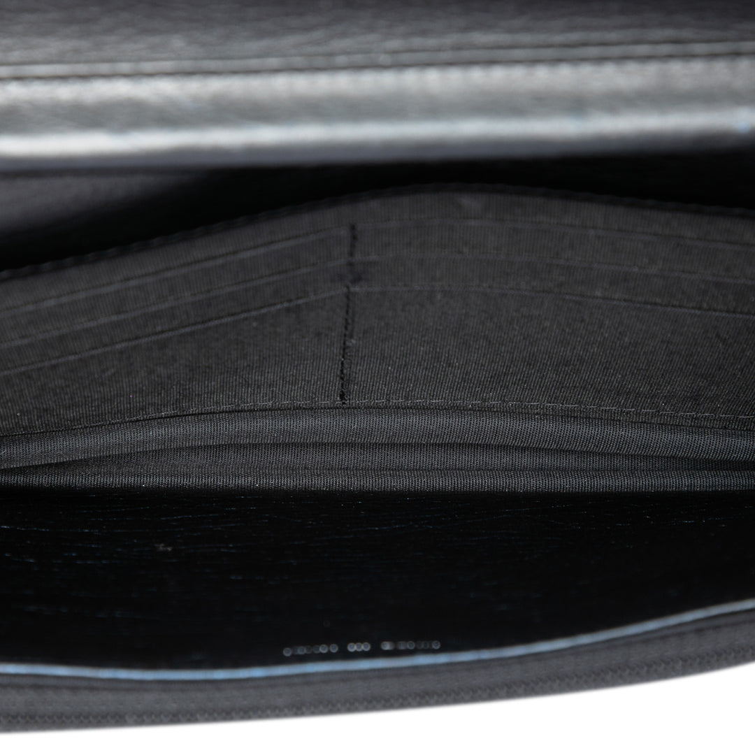 Matelassé vieilli Boy Wallet on Chain Cuir de veau Noir