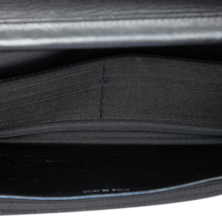 Matelassé vieilli Boy Wallet on Chain Cuir de veau Noir