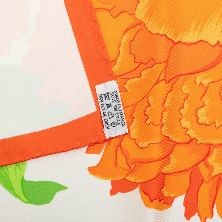 Hermès Les Pivoines Foulard 90 Orange