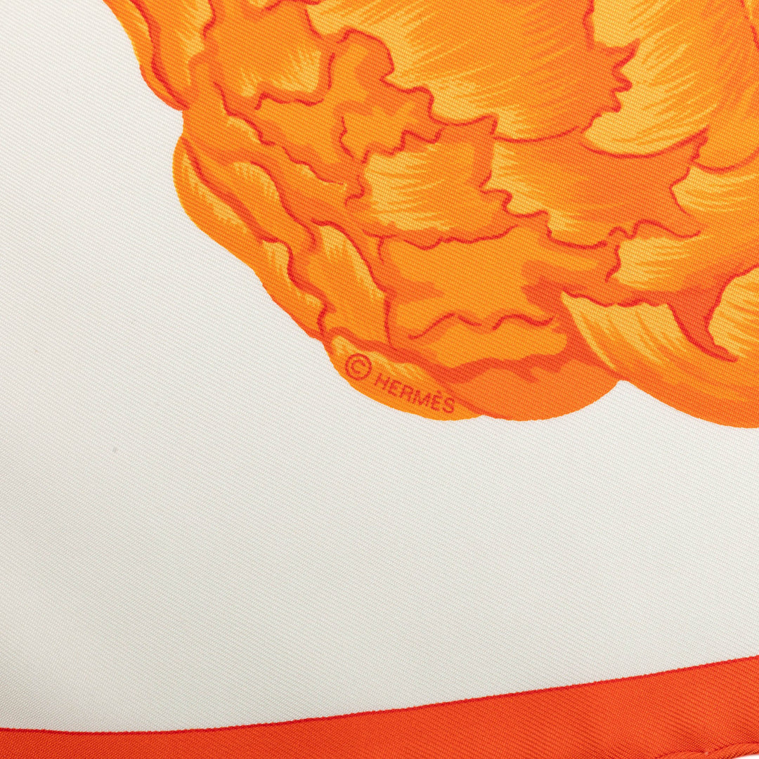 Hermès Les Pivoines Foulard 90 Orange