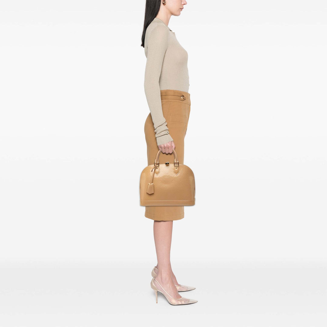 Louis Vuitton Alma PM Cuir verni Monogram Beige