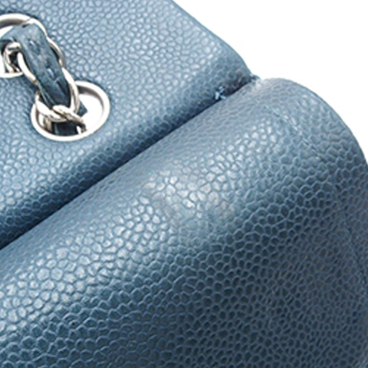 Medium Classic Caviar Double Flap Blue - Gaby Paris