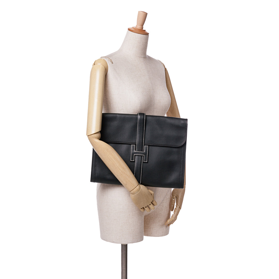 Hermès Swift Jige GM Noir – GABY PARIS Authentique
