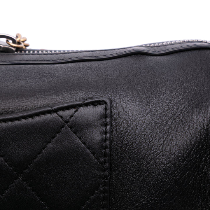 Calfskin Signature Chain 20s Bowling Bag Black - Gaby Paris