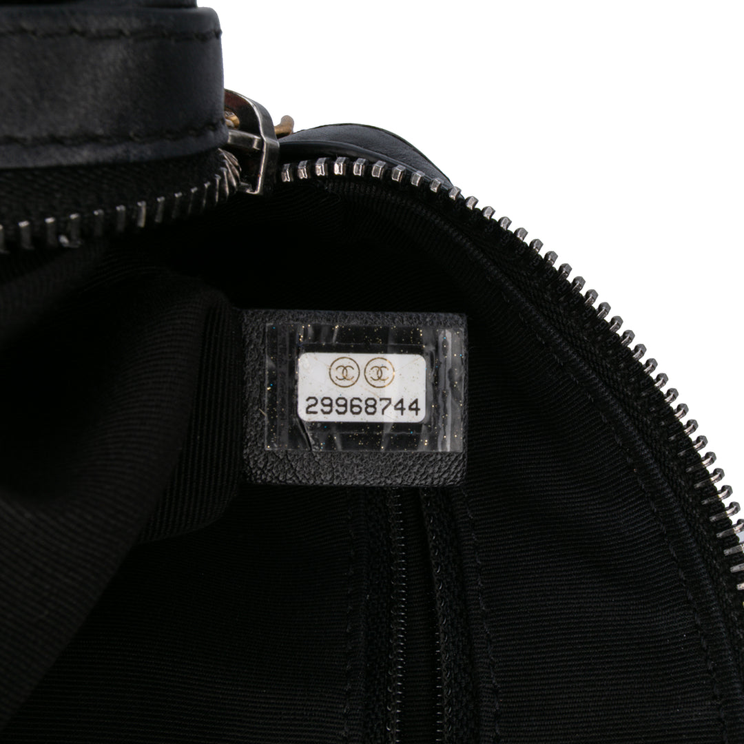 Calfskin Signature Chain 20s Bowling Bag Black - Gaby Paris