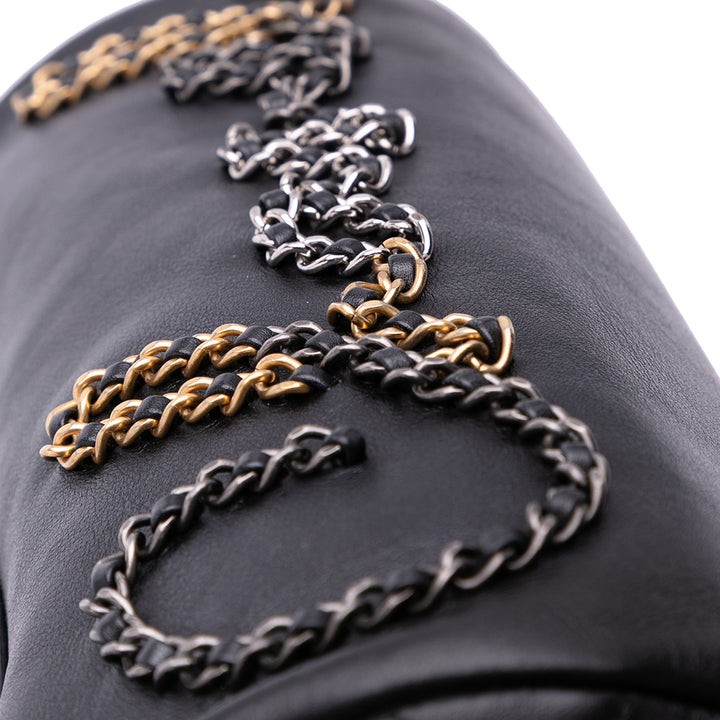 Calfskin Signature Chain 20s Bowling Bag Black - Gaby Paris