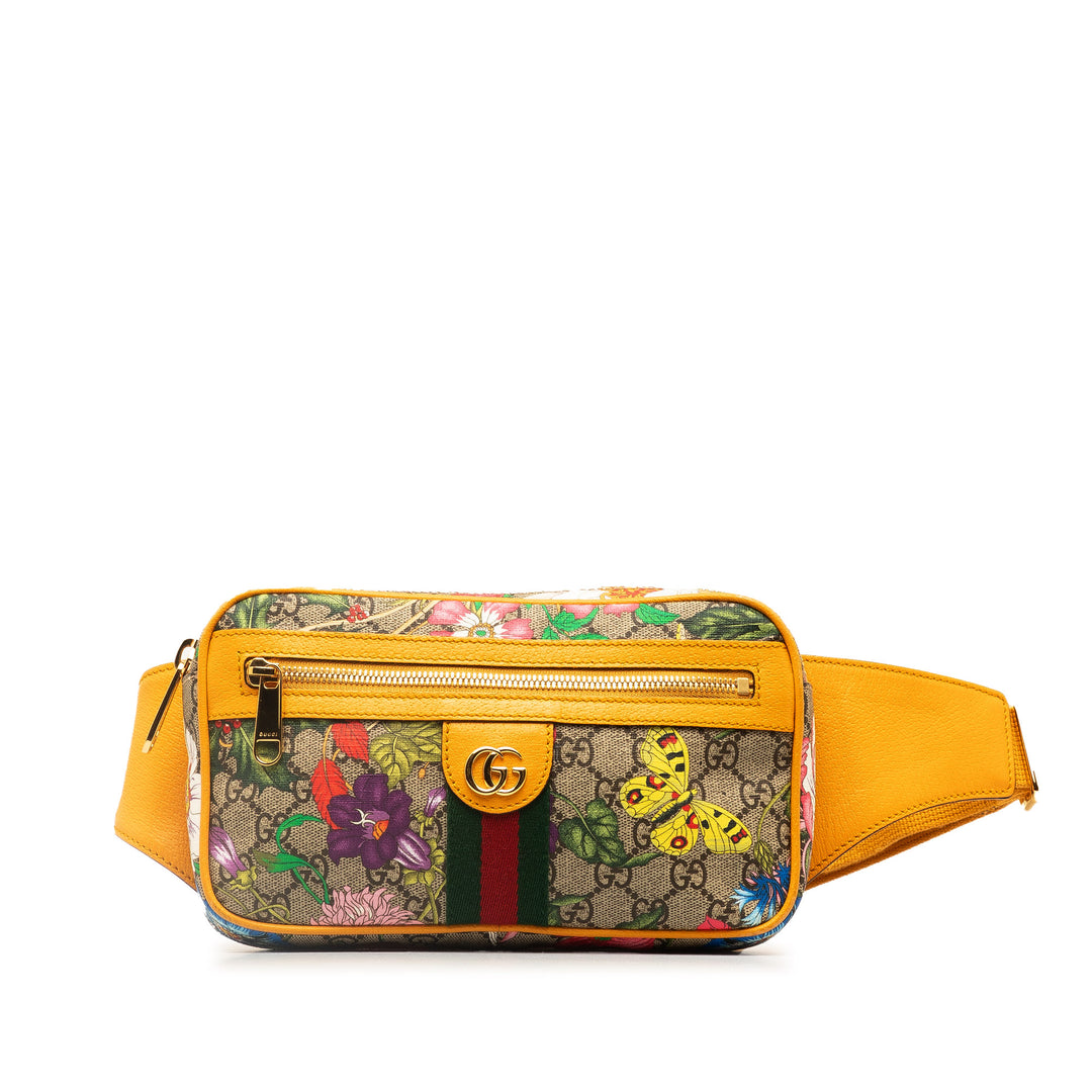 GG Supreme Flora Ophidia Belt Bag Brown - Gaby Paris