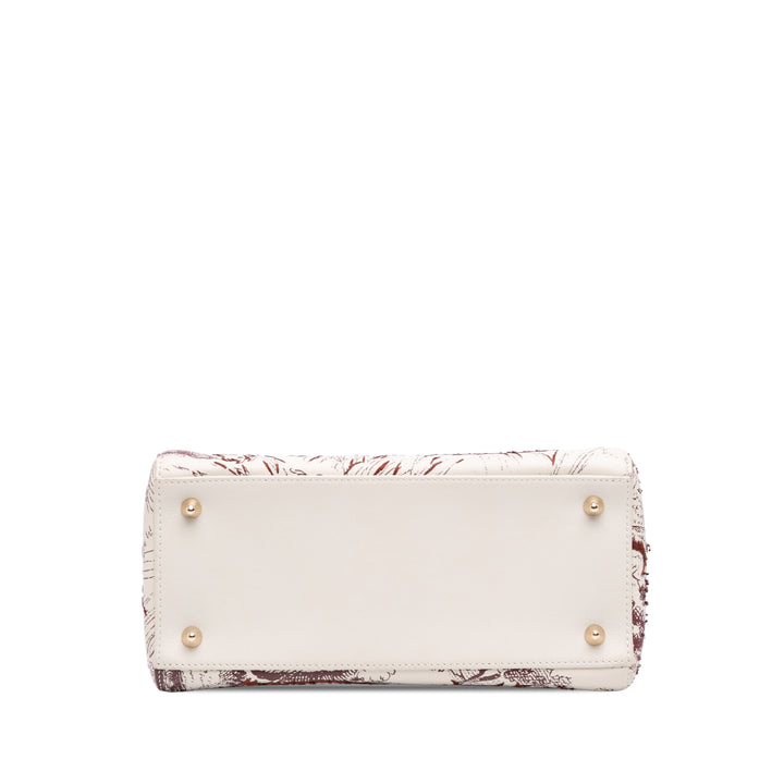 Dior Medium Smooth Cuir de veau brodé Beaded Toile de Jouy Lady Dior