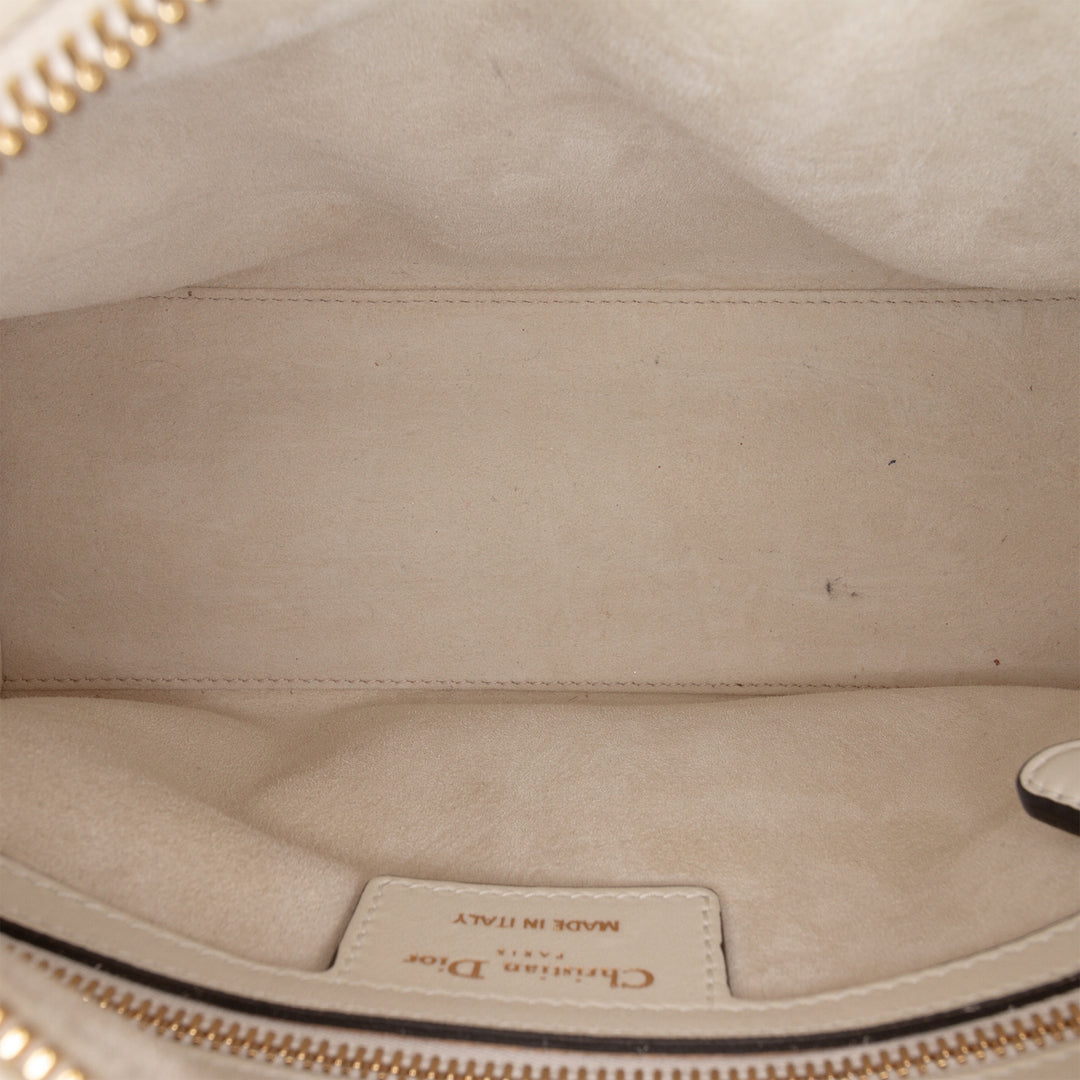 Dior Medium Smooth Cuir de veau brodé Beaded Toile de Jouy Lady Dior