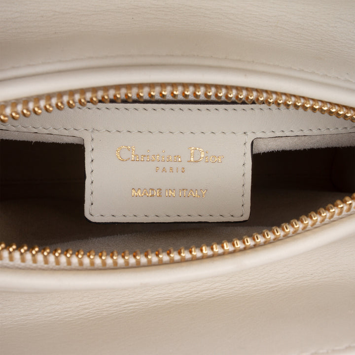 Dior Medium Smooth Cuir de veau brodé Beaded Toile de Jouy Lady Dior