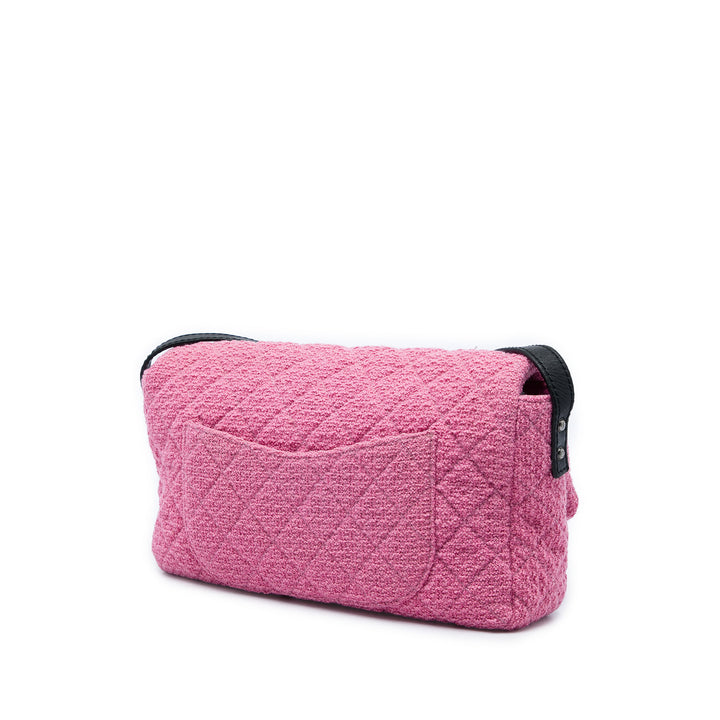 Chanel Matelassé Reissue 2.55 Easy Messenger à rabat Jumbo Tweed Rose – vue 2 – GABY PARIS
