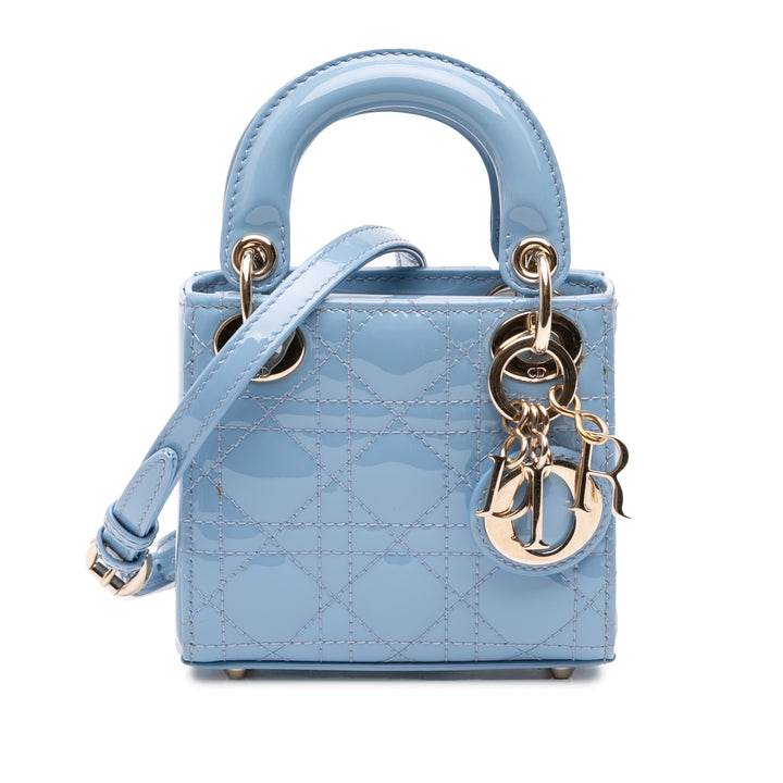 Dior Micro Cuir verni Cannage Lady Dior
