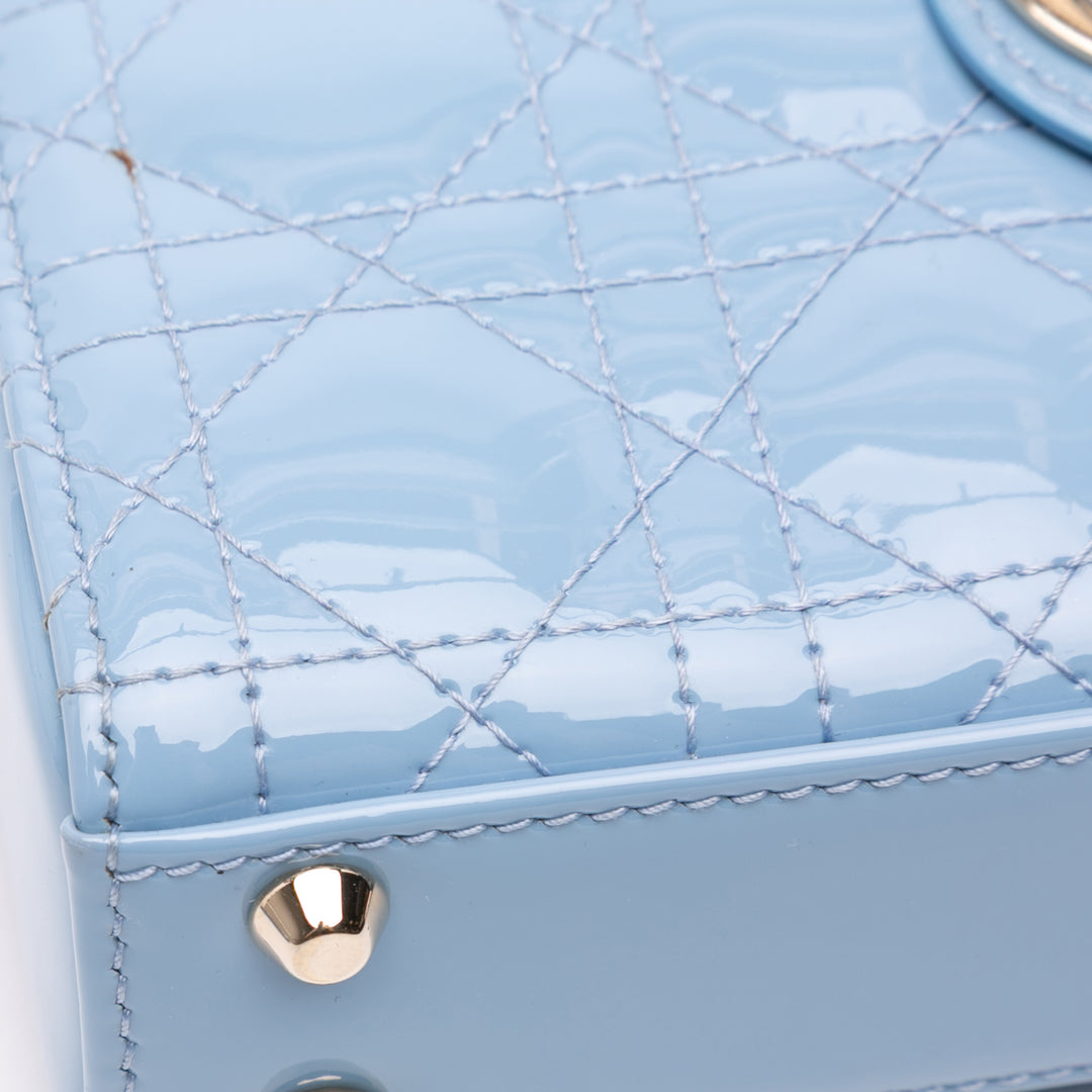 Dior Micro Cuir verni Cannage Lady Dior