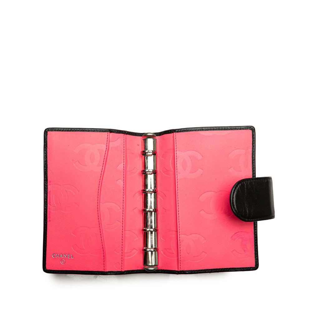 Cambon Ligne Quilted Lambskin Notebook Cover Black - Gaby Paris