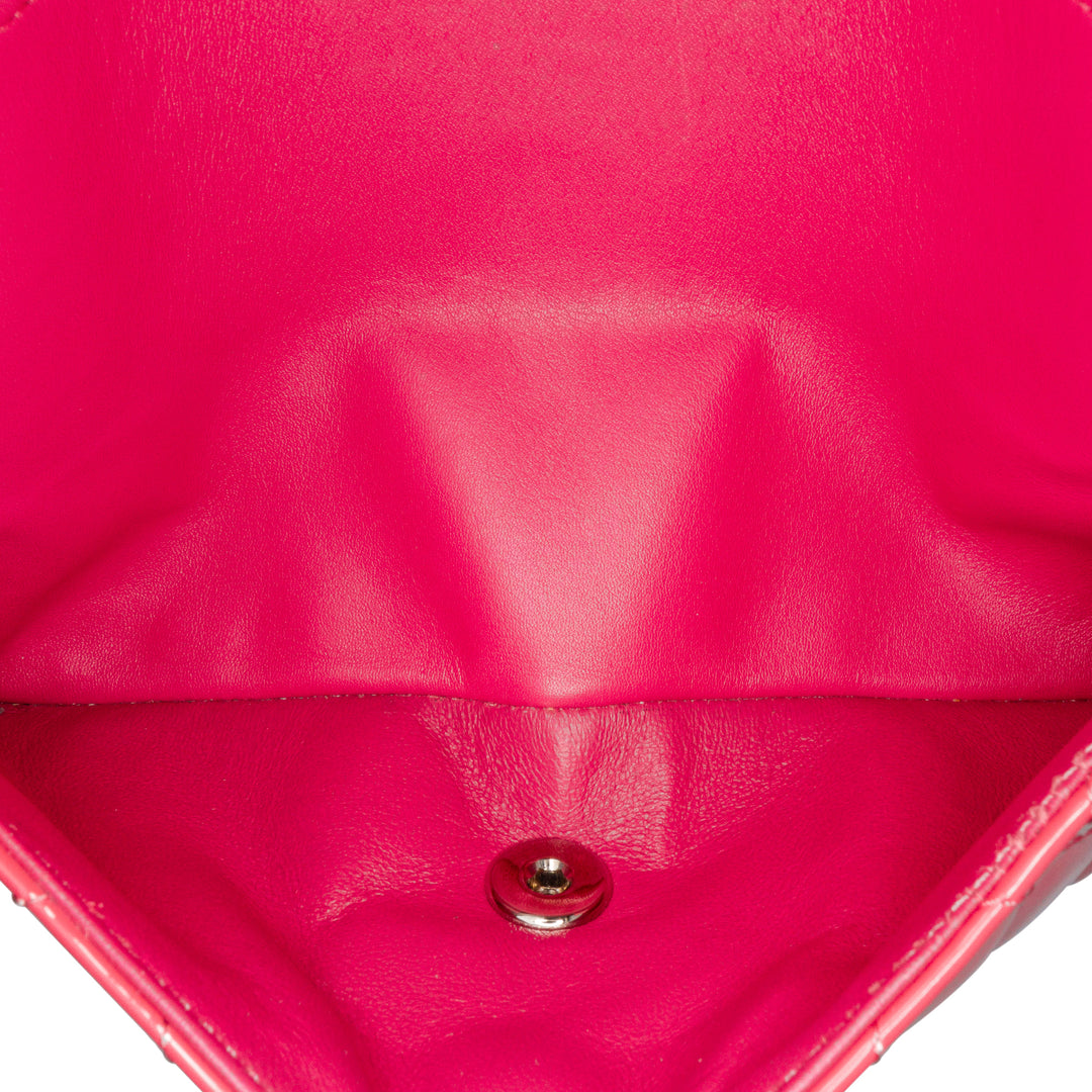 Medium Classic Patent Double Flap Pink - Gaby Paris