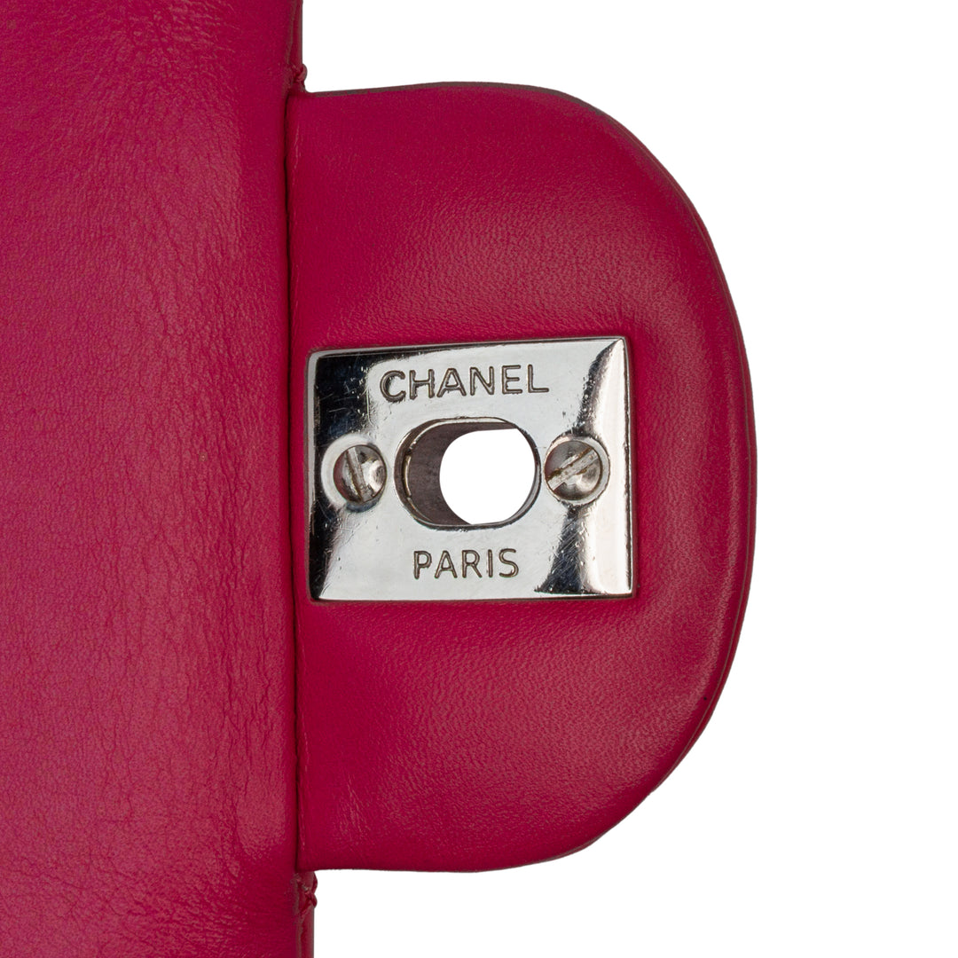 Medium Classic Patent Double Flap Pink - Gaby Paris