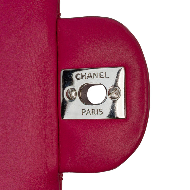 Medium Classic Patent Double Flap Pink - Gaby Paris