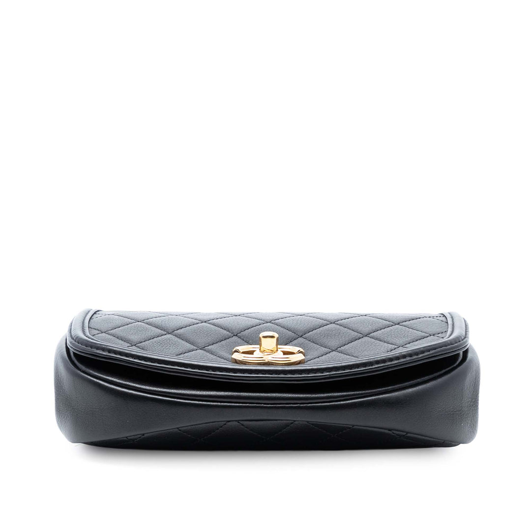 Chanel Small Matelassé Cuir de veau Underline à rabat