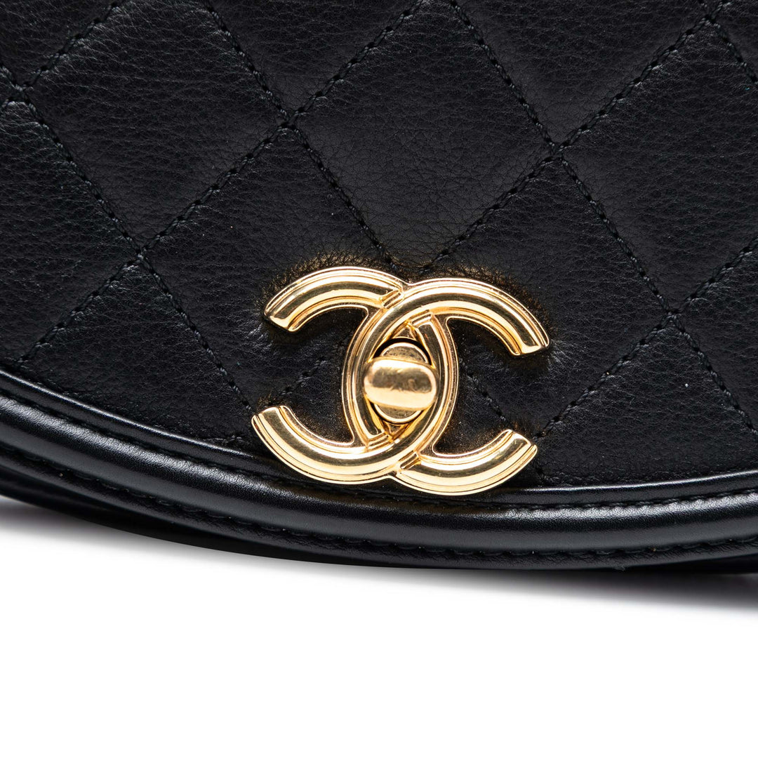 Chanel Small Matelassé Cuir de veau Underline à rabat