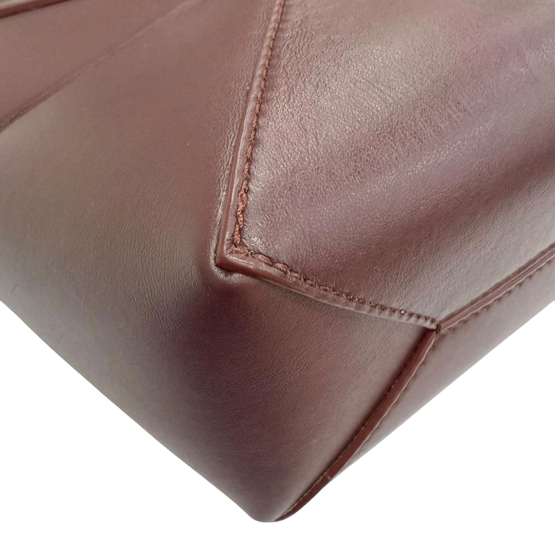 brillant Puzzle Fold Cabas Mini Cuir de veau Rouge