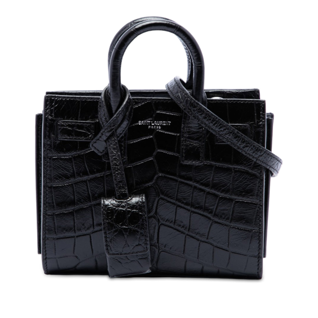 Croc embossé Sac De Jour Sac Toy Noir